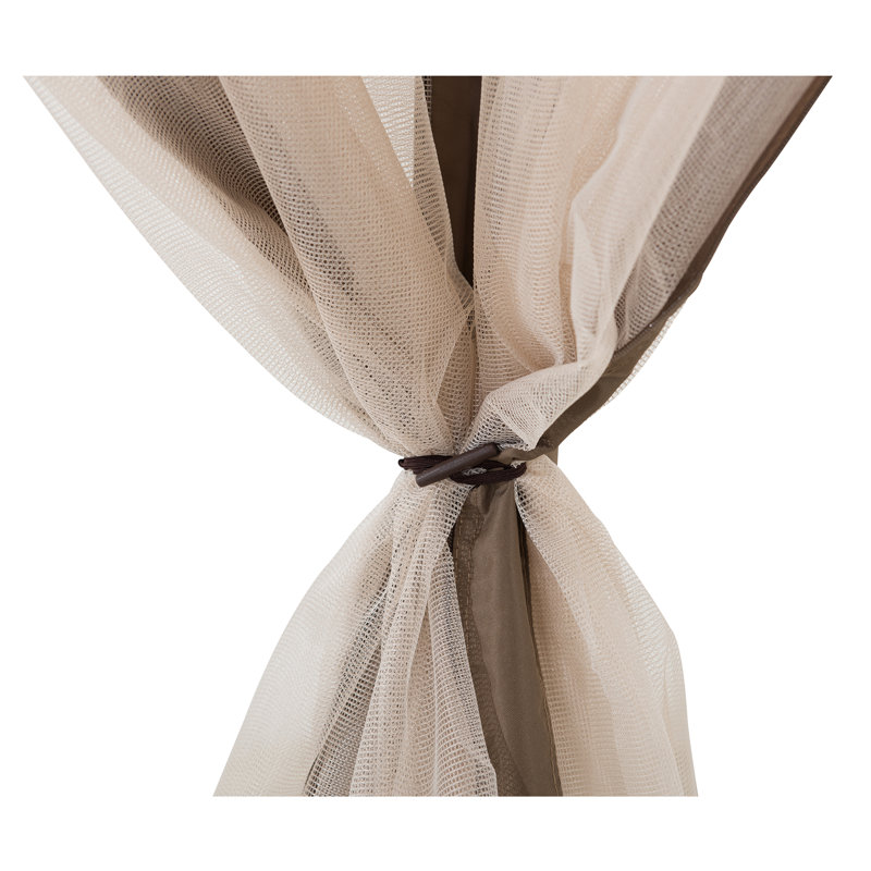 Beige Polyester Mosquito Netting for 9.5x9.5 ft Gazebo