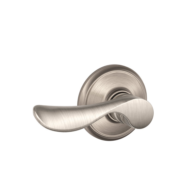 Champagne Lever Hall and Closet Lock, Satin Nickel