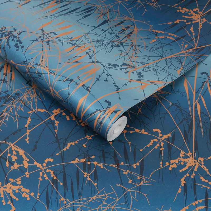 Clarissa Hulse Meadow Grass Wallpaper, Navy