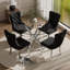 Ensemble de salle à manger à piédestal rond 5 pièces avec chaise capitonnée en velours pour salle à manger et salon-1248467042-1248467043-1248467101