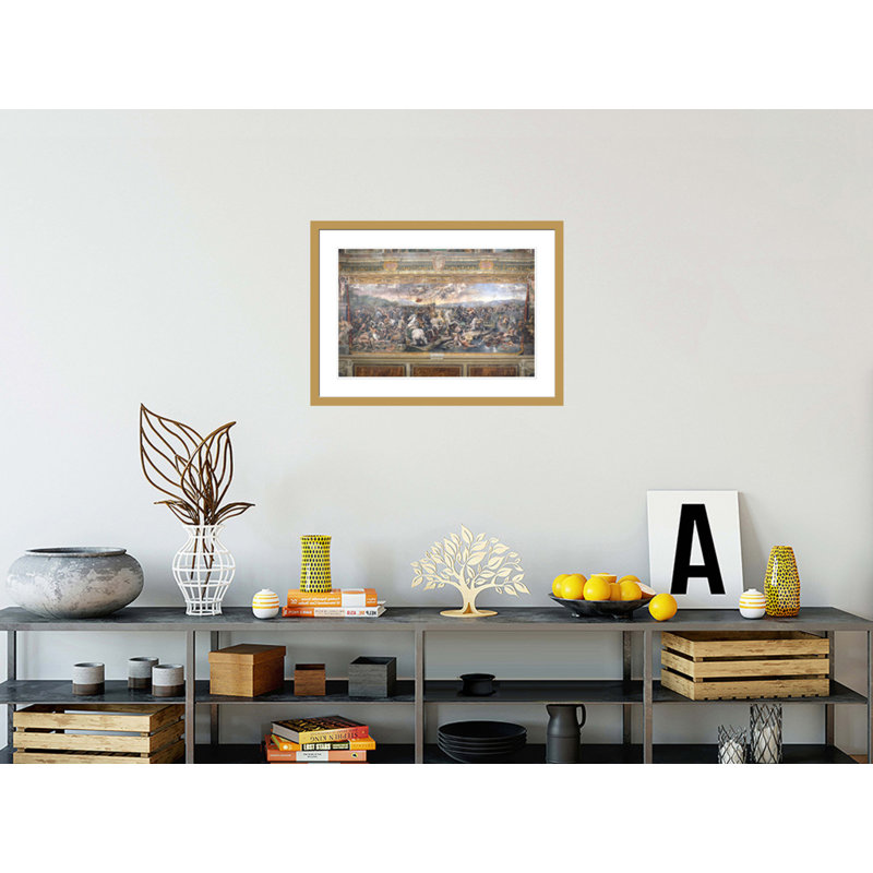Constantine's Battle at the Milvian Bridge by Raphael -Framed Giclee Print, 21.47" H x 29.5" W