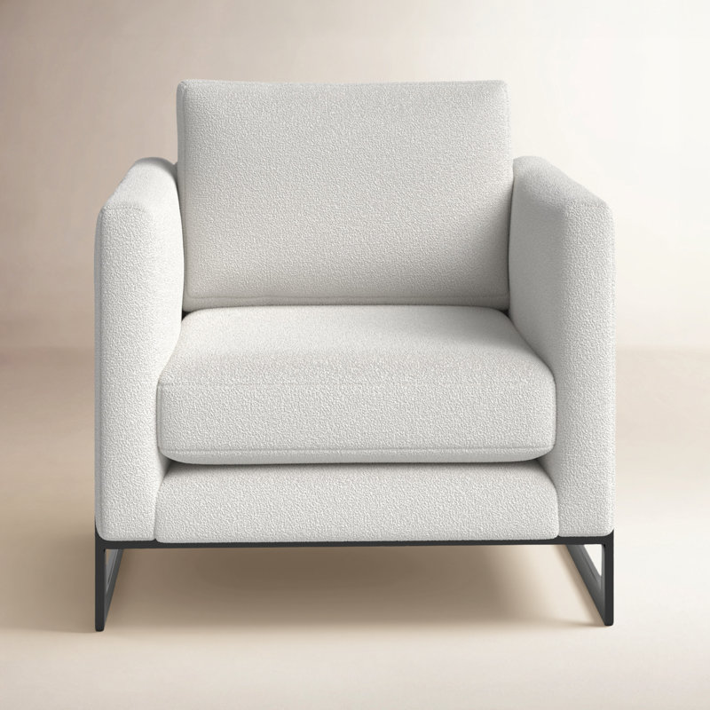 Fauteuil Charles en polyester de 32 cm de large, 100 % polyester ivoire