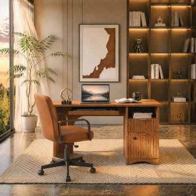 Bureau double caisson cannelé Neeru