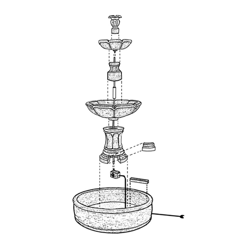 Positano Pool Fountain, Forest Brown