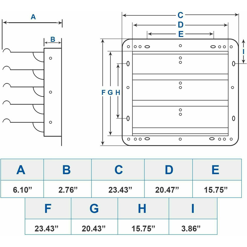 Grille d'aération murale en aluminium
