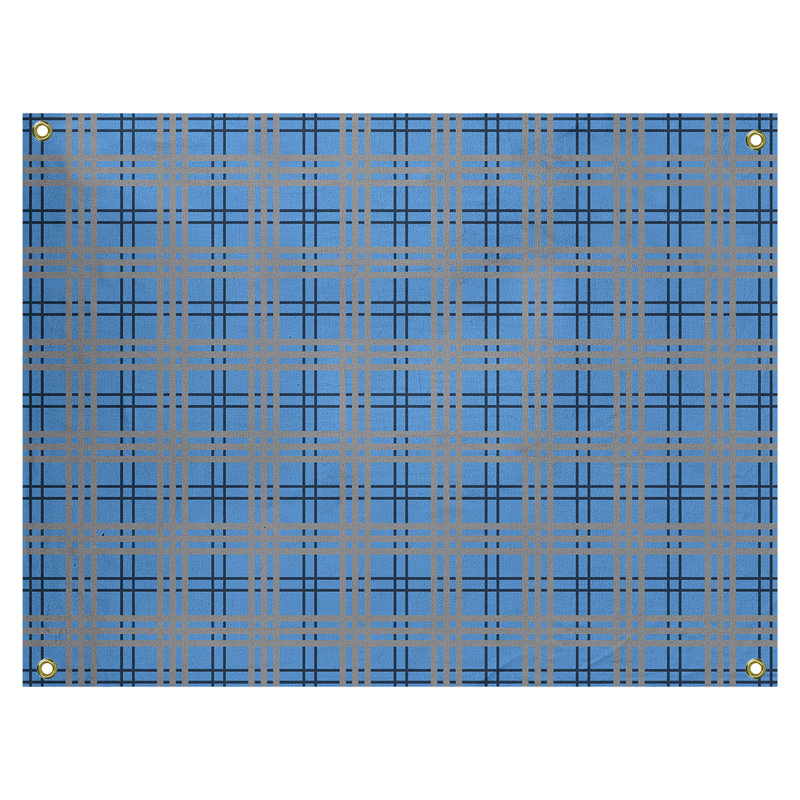 Tapisserie polyester Tennessee Luxury, Bleu / bleu marine / argent, H 59 po x l 80 po