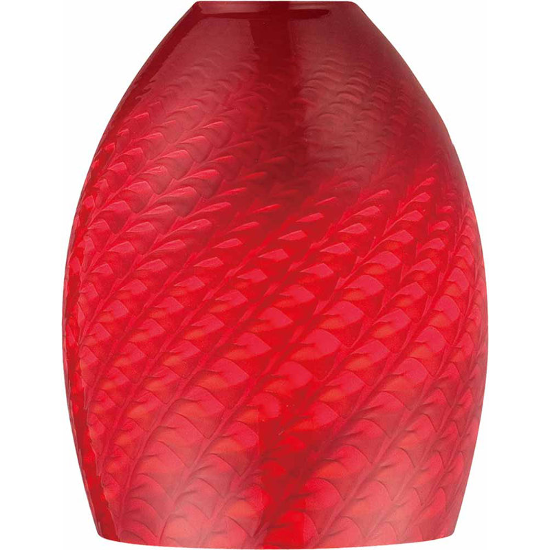 Abat-jour suspendu en verre H 8,5 po (à visser), Rouge
