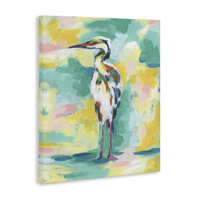«Blue & Yellow Crane», art mural sur toile par Ethan Harper