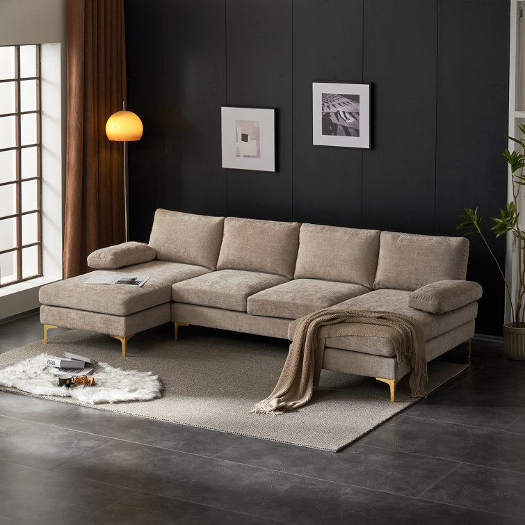 Camel Colour Chenier Combination Sofa