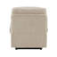 Fauteuil inclinable électrique Roxy avec chauffage et massage, revêtement en cuir ivoire, télécommande, porte-gobelets et rangement latéral