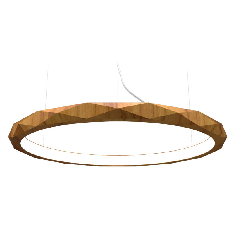 1 - Light LED Pendant, Teak, 4.68" H x 39" W x 39" D