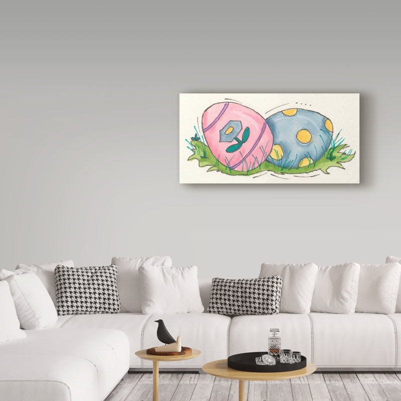 « pâques œufs centrés », art sur toile, H 10 po x l 19 po x P 2 po