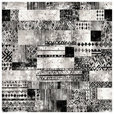 Black White Tribal Patterns Blankets