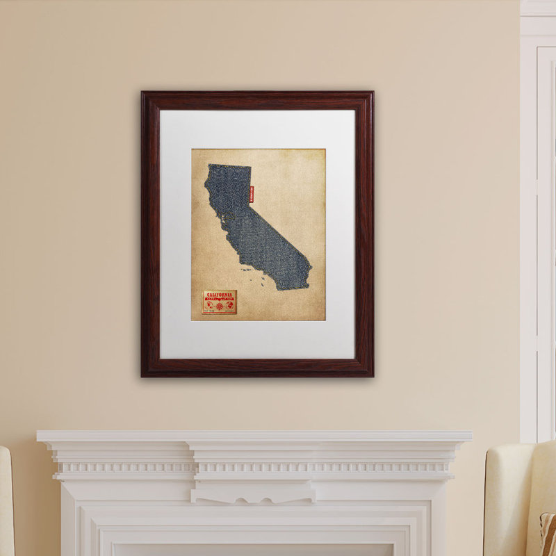 "Set Map California" de Michael Tompsett, "Setrag", impression encadrée, H 20 po x l 16 po