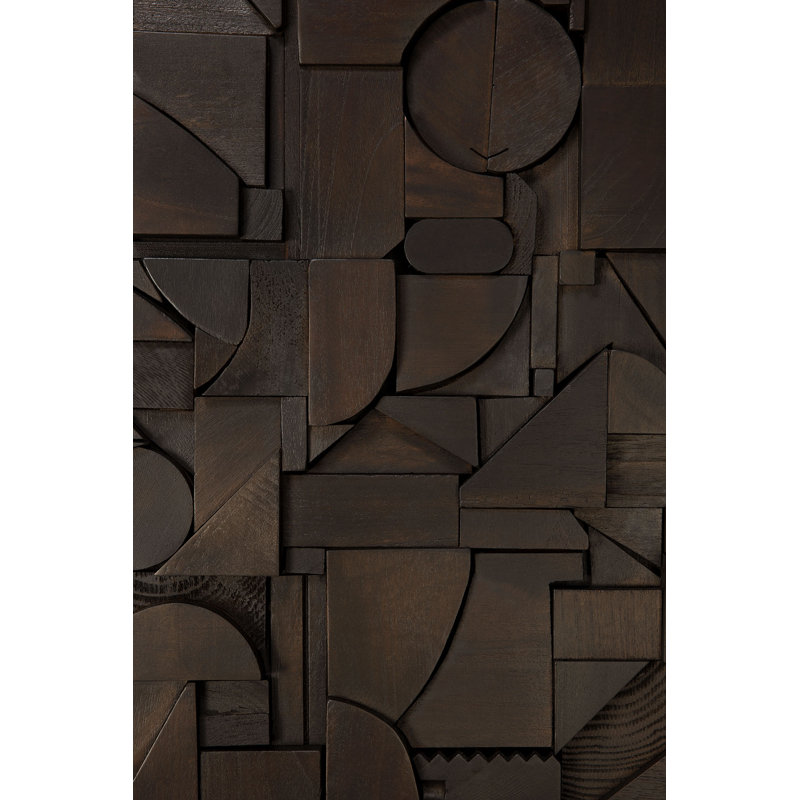 Handmade Solid Wood Wall Decor, Dark Brown