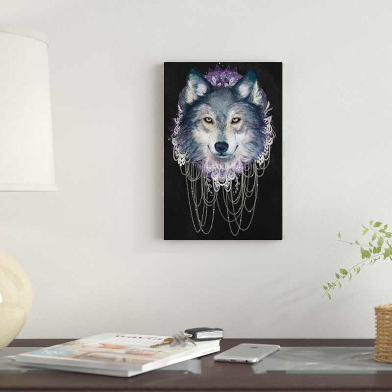 «Wolf» par Laura Graves, impression sur toile, H 12 po x l 8 po x P 0,75 po, Toile tendue