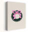 Elegant Pink Bow Wreath Classic Delicate Elegant Winter Wall Art Print 1 Piece Wrapped Canvas Wall Art-541088294