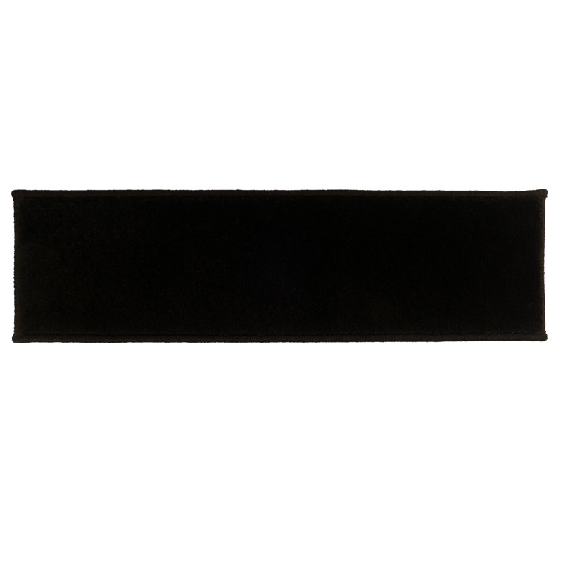 Tapis d'escalier antibactérien lavable sur mesure, Tapis de couloir 12 po x 26 po, Noir
