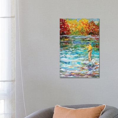 Fly Fishing 1 Piece Wrapped Canvas Painting