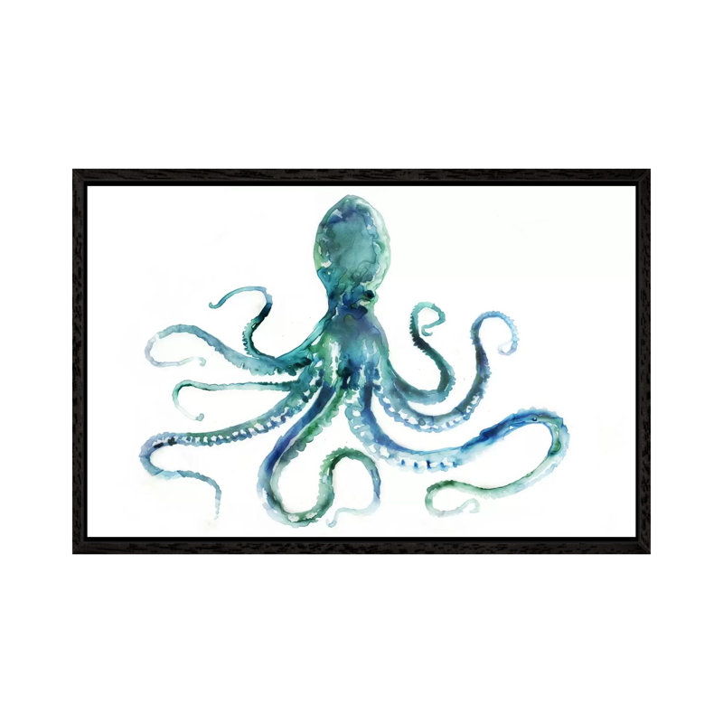 Octopus by Edward Selkirk - Print on Canvas, 152.5 cm H x 101.5 cm W, Black Framed