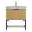 Meuble-lavabo 30 po, armoire de rangement autoportante en contreplaqué rayé avec tiroir et tablette ouverte, comptoir en pierre frittée et lavabo encastré en céramique, pré-assemblé-895257662