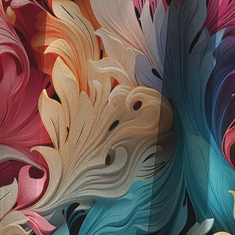 Motif cachemire roses roses et mauves à motif cachemire II - rideau occultant en velours floral - 1 panneau