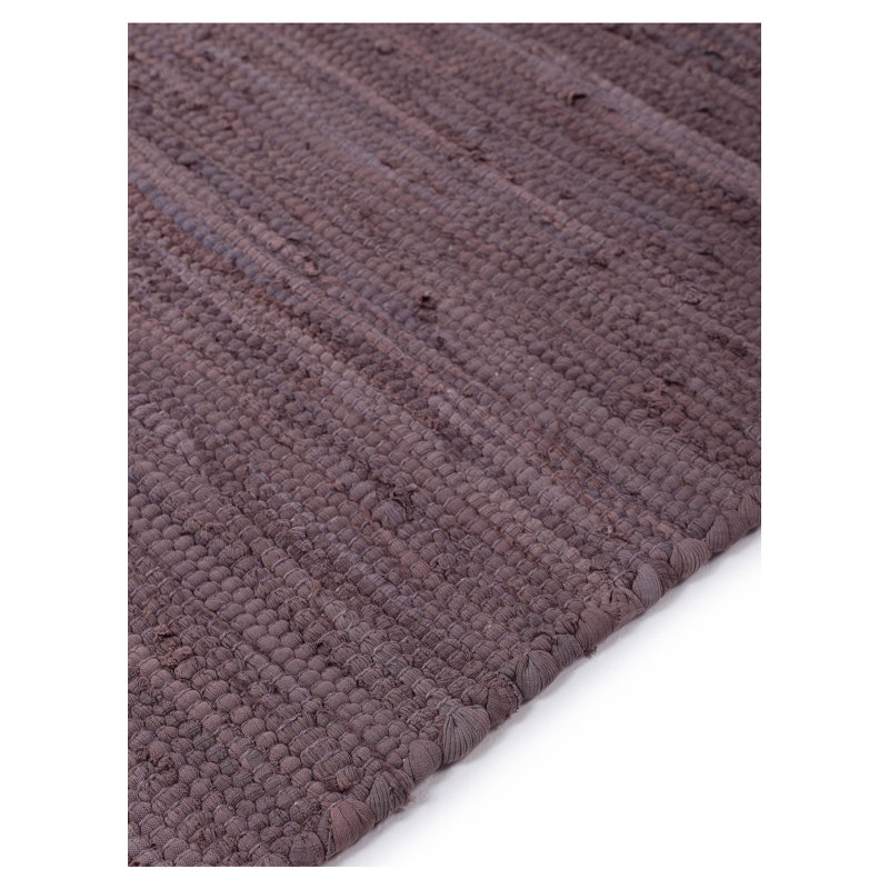 Chindi Uni Solid Colour Hand Crafted Hand Braided Mauve Area Rug, Rectangle 70 x 140cm