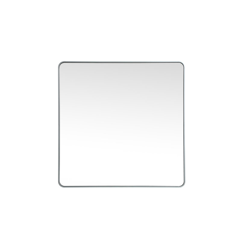 Metal Square Wall Mirror, Silver, 48"  x 48" 