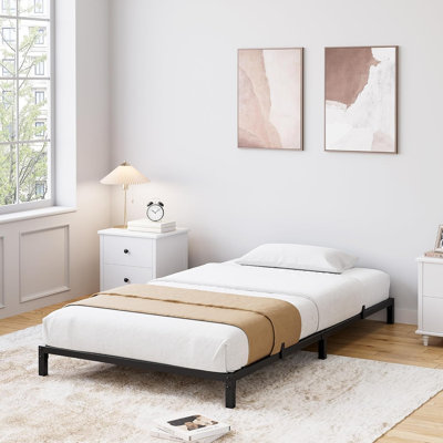 Heavy Duty Metal Platform Bed Frame Twin Size –  Underbed Storage – Noise-Free, Non-Slip, Easy Assembly – No Box Spring Needed