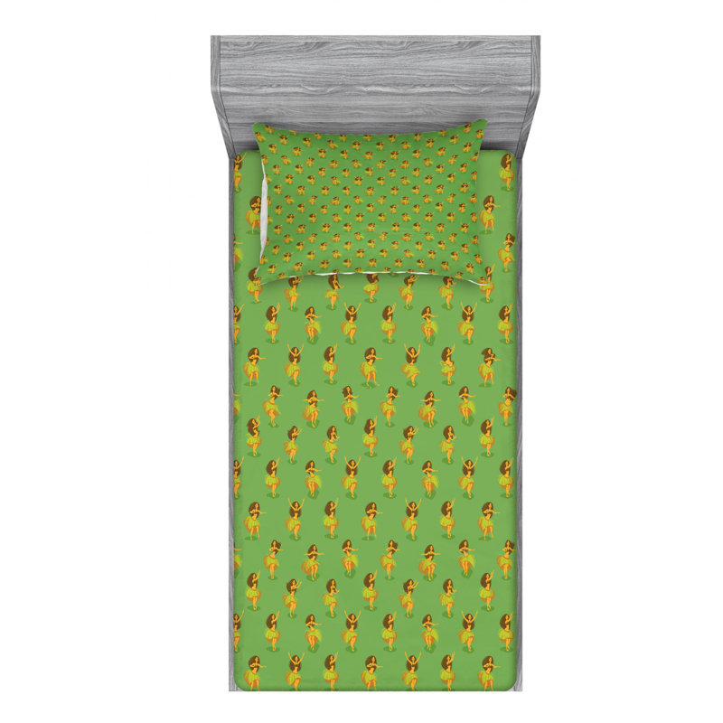 Ensemble de draps Hawaii, Ensemble de draps pour lit simple TG avec drap-hou