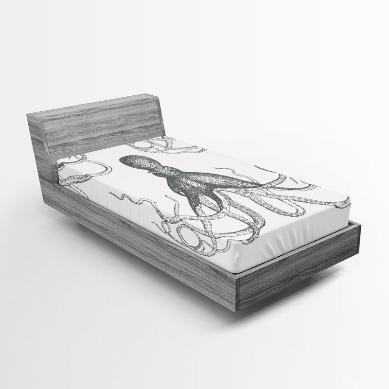 Drap-housse pour poulpe Ambesonne, Drap-housse de taille simple