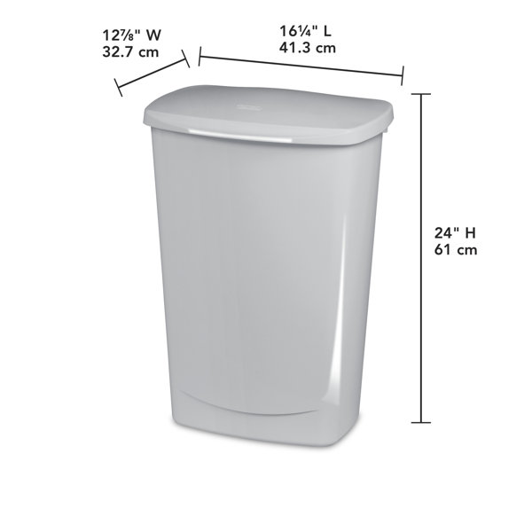 Rubbermaid Bedroom, Bathroom, and Office Wastebasket Trash Can, 6 Quart, 3 Pack, Size: 1.5 Gallons, White