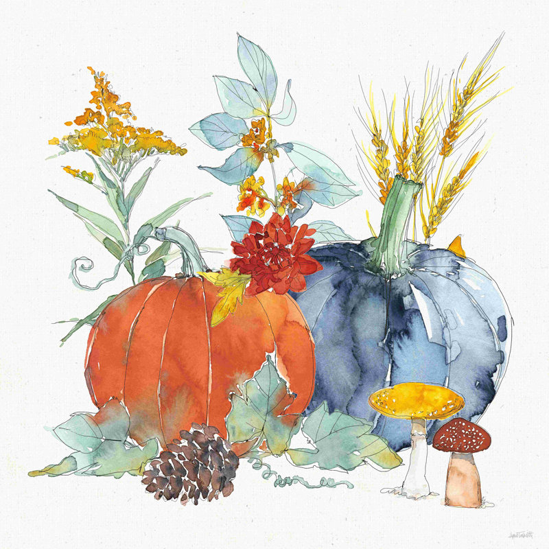 «Fall Flair II» par Anne Tavoletti, peinture sur toile tendue, H 12 po x l 12 po