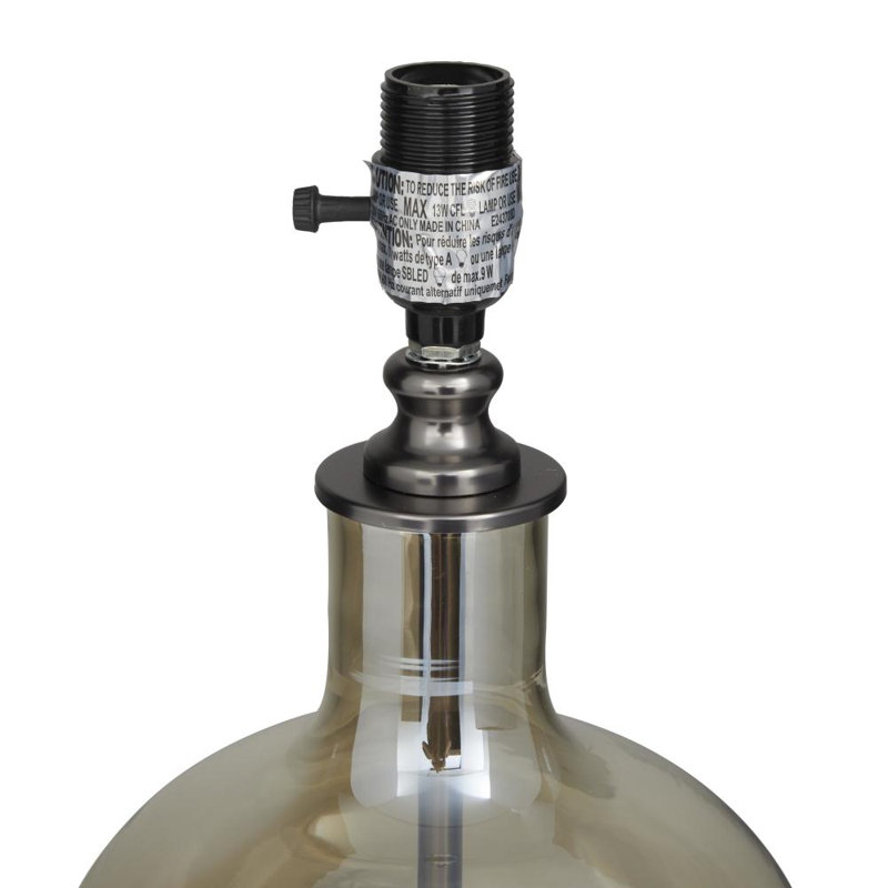 Glass Champagne Table Lamp with Drum Shade