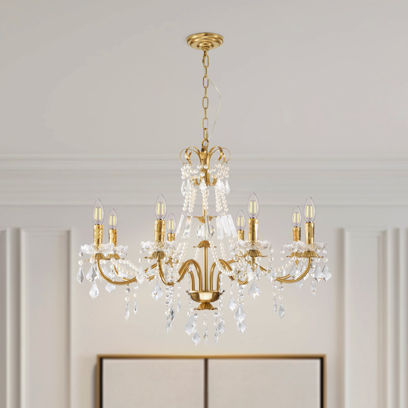 Hande 39" 8 - Light Empire Classic / Traditional Dimmable Chandelier with Crystal Accents