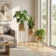 Jardinières modernes en métal sur support pour salon et terrasse - Pots de fleurs décoratifs surélevés pour l'intérieur et l'extérieur - Paquet de 3-53072269
