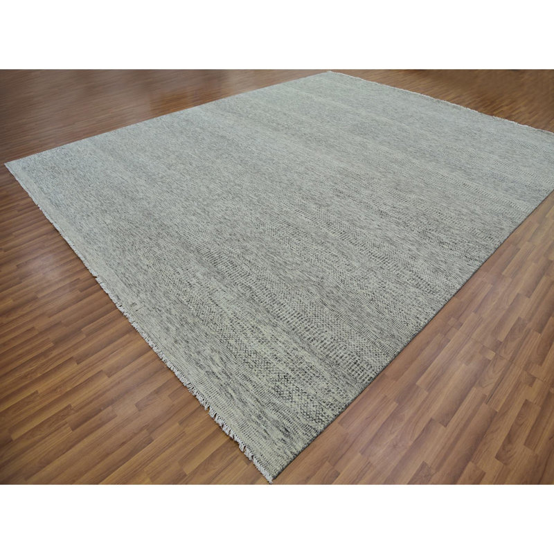 Tapis surdimensionné en laine noué à la main gris 12 pi 2 po x 15 pi 4 po CBE64431A89140B8BE9BC700D155228F