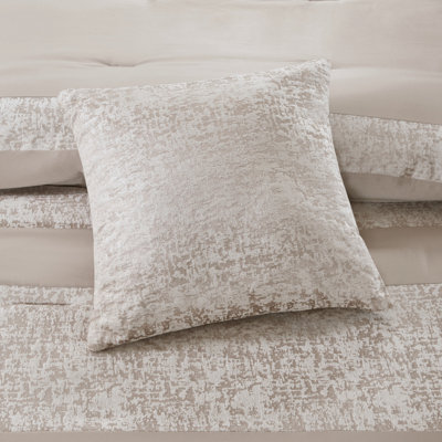 King Luxury Bedding - 7 Piece Chenille Taupe Bed