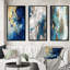 Golden Oceanic Wave Harmony - Abstract Painting Art Set Of 3 Pieces-54797123-54797133