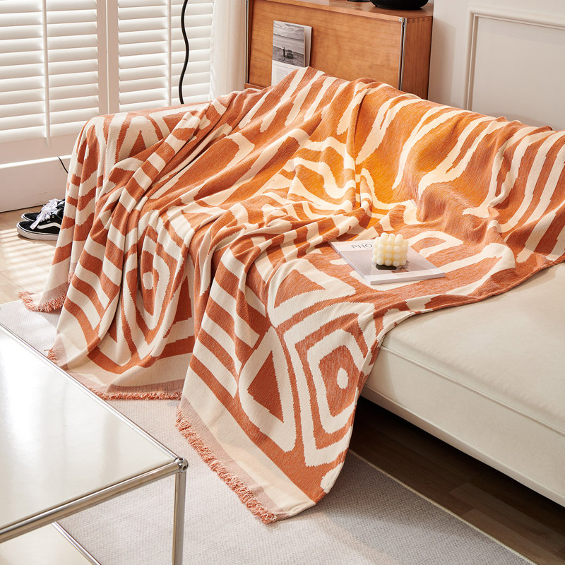 Housse pour canapé modulaire Boho Chenille, Orange, H 71 po x l 118 po x P 0,1 po