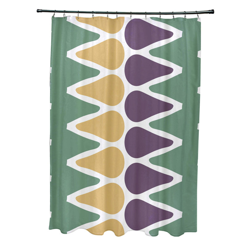 Rideau de douche Ferrier, Vert / jaune / mauve