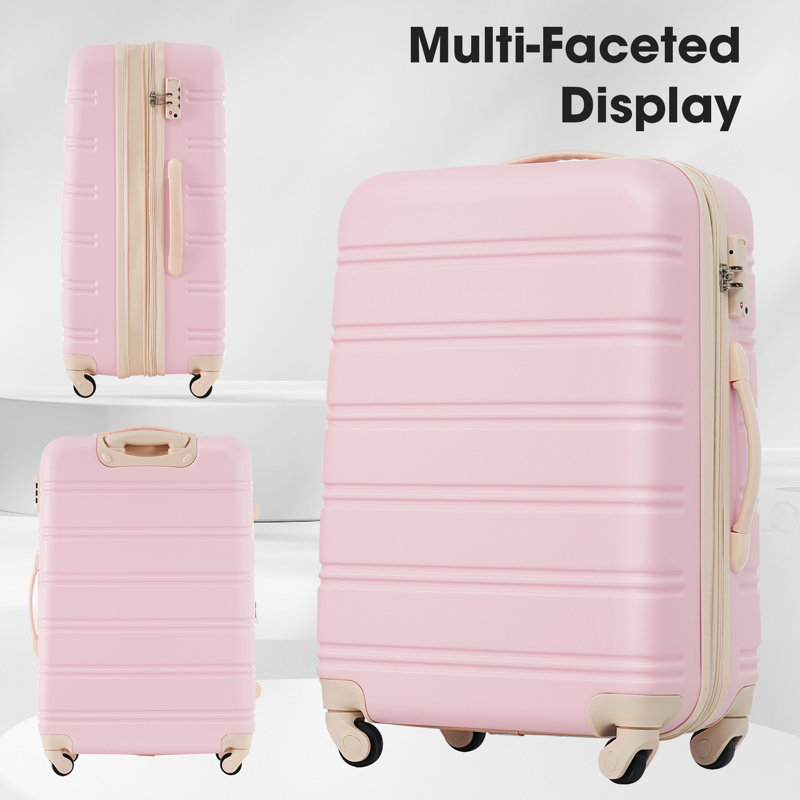 Valise Hardshell 2 pièces + valise à roulettes avec verrou TSA léger 20 po + 24 po