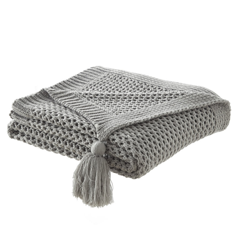 Acrylic Throw Blanket, Gray