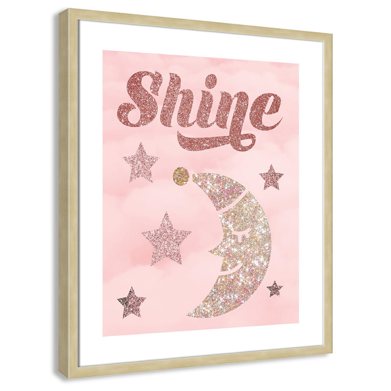 Paillettes, H 25,5 po x l 21,5 po x P 1,19 po, Cadre boîte champagne clair