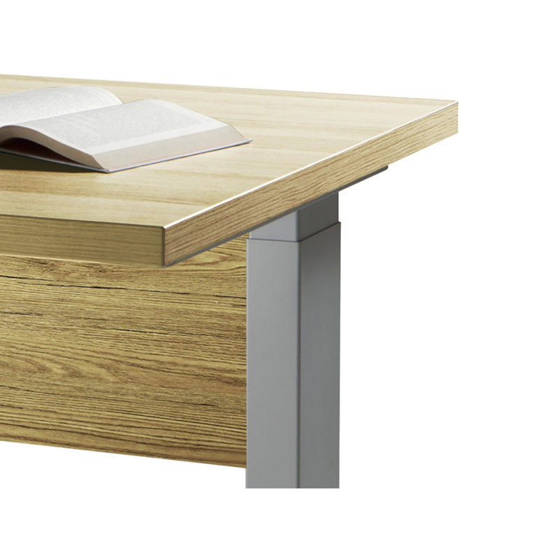 Stampa Writing Desk, 70cm H x 120cm W x 80cm D, Brown/Silver