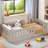 Wooden Platform Bed With Semi-enclosed Fence-1876947423