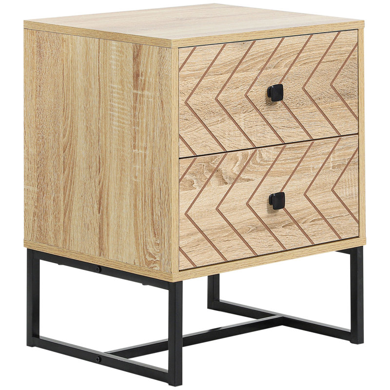 Raul 48cm W Steel Bedside Table