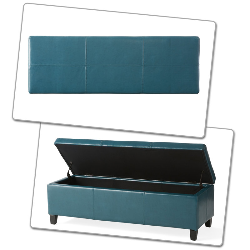 Banc rembourré Haelly, Bleu sarcelle