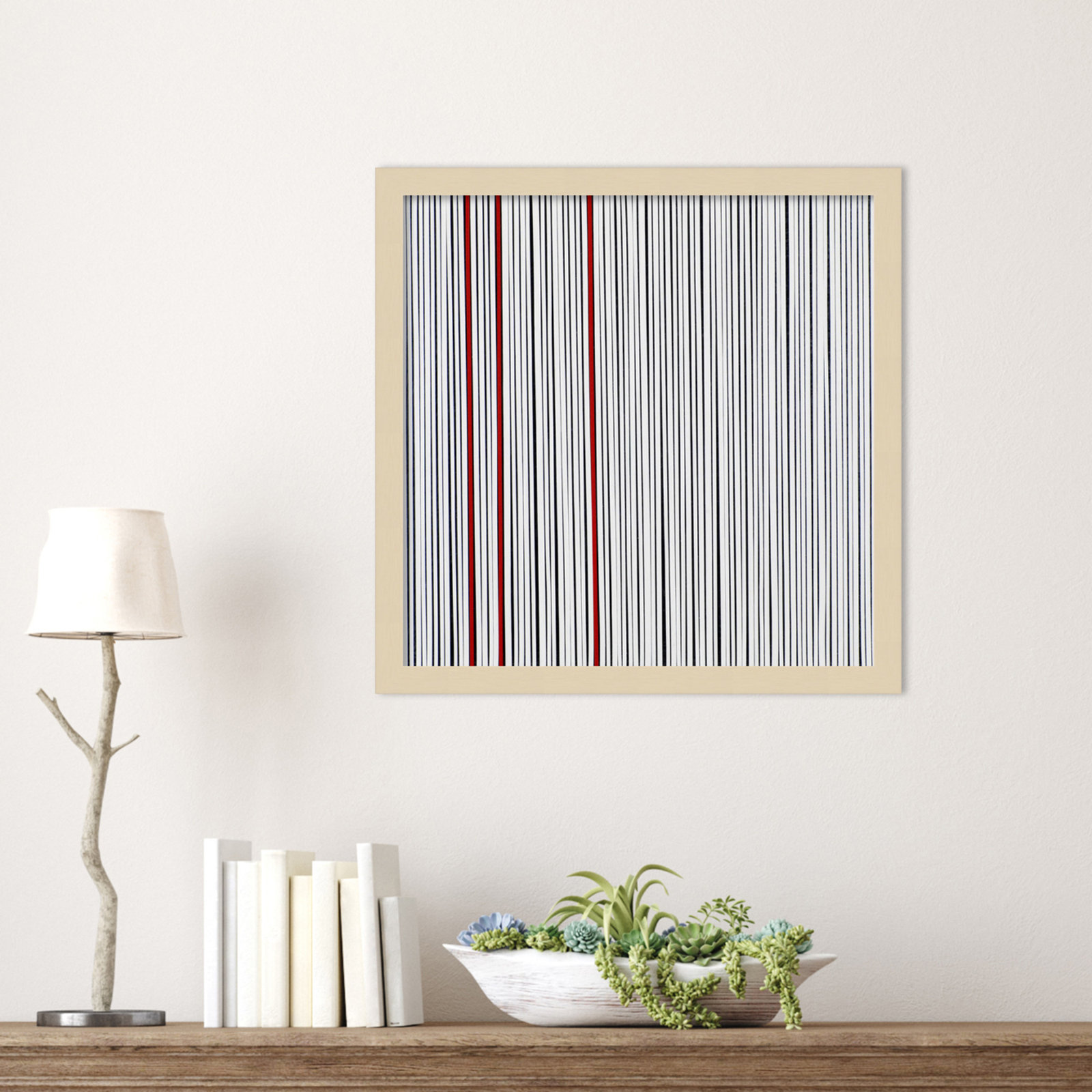 Mostly White Print by Alex Dunn, Brown, 17" H x 17" W x 1" D
