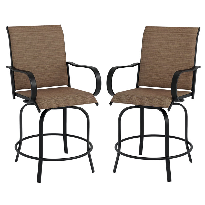 Tabouret de bar pivotant 27,5 po Aulton, Brun
